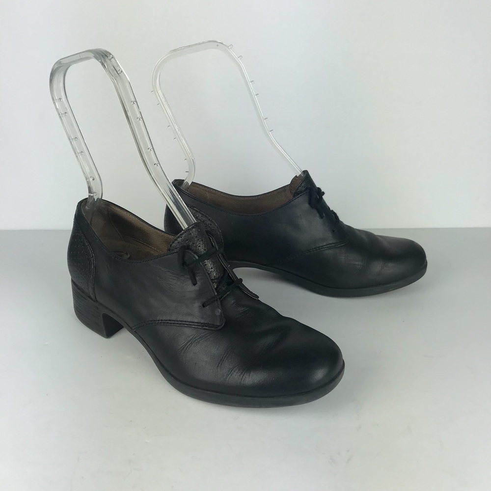 DANSKO Louise black leather lace up oxford, 38